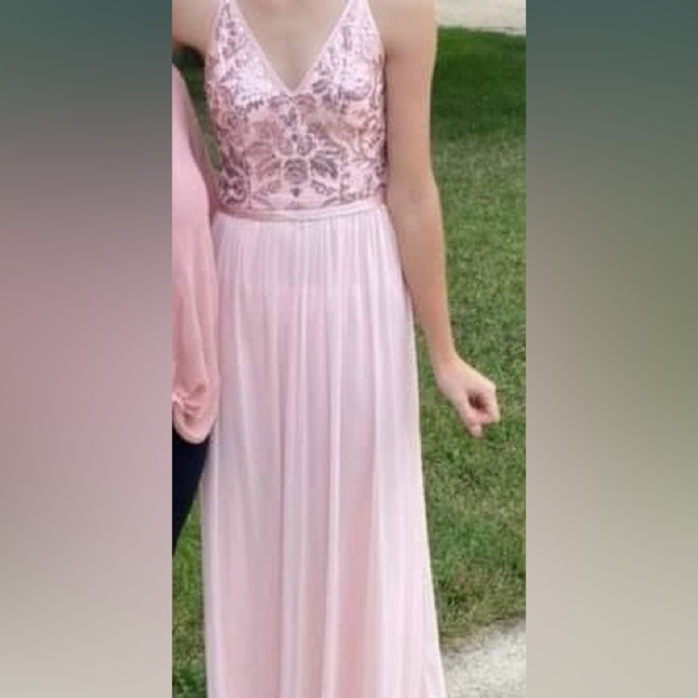 Elegant Pink Lace Gown